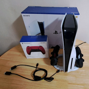 PS5 슬림디스크 + 충전 받침대 + 듀얼센스