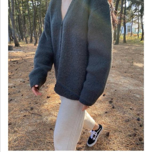 알파카 브러쉬 가디건(카키)