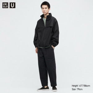 유니클로U 와이드핏 베이커팬츠 블랙 91 34 36