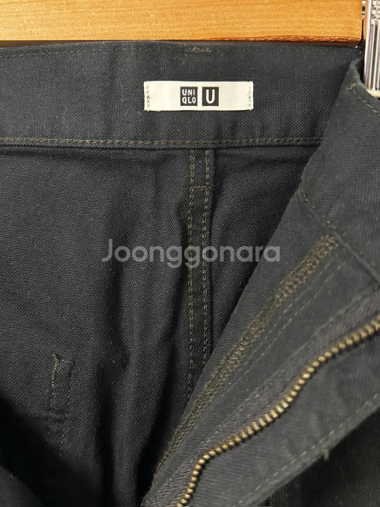 유니클로U 와이드핏 베이커팬츠 블랙 91 34 36--3