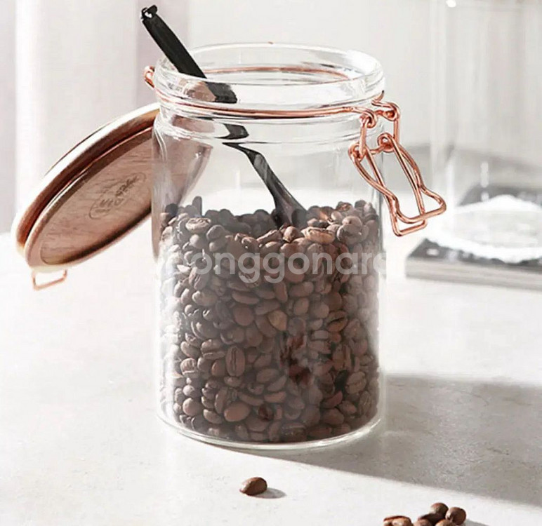 우드 나무 뚜껑 내열유리 밀폐용기 2개 일괄 새상품--1