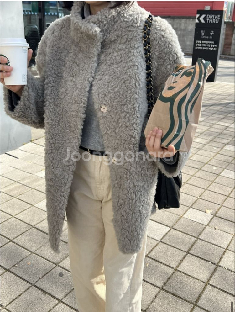 빈로그 뽀글이 무스탕 코트--0