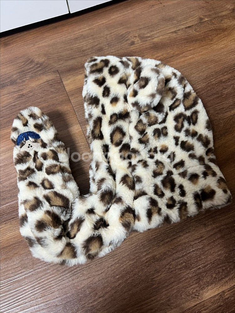 리미떼두두 레오파드 퍼 모자--2