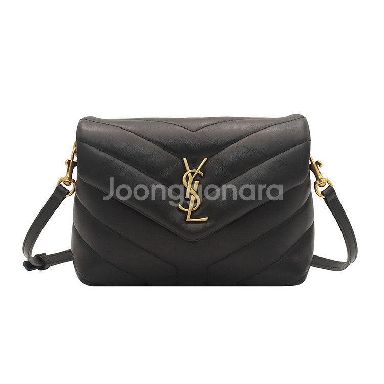 생로랑 카프스킨 금장 모노그램 루루 토이 미니 크로스백--0