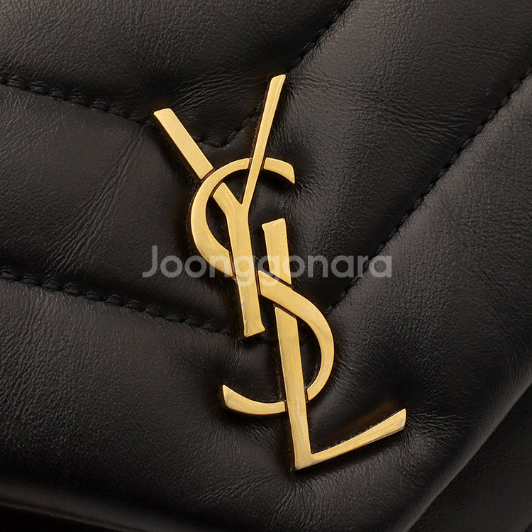 생로랑 카프스킨 금장 모노그램 루루 토이 미니 크로스백--5