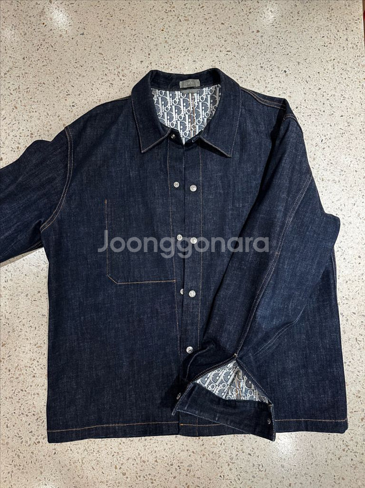 디올 오블리크 코튼 데님 청자켓 52 105 사이즈--0