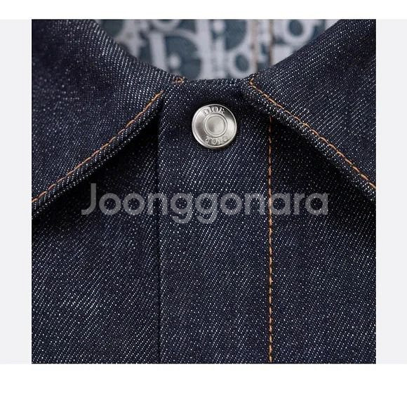 디올 오블리크 코튼 데님 청자켓 52 105 사이즈--5