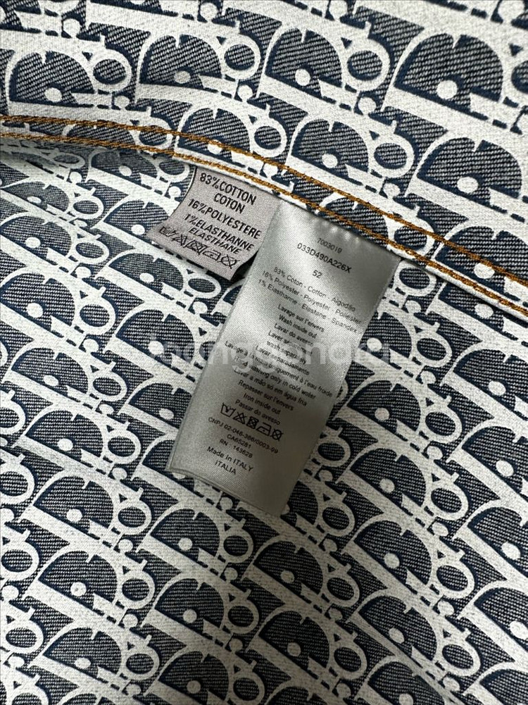 디올 오블리크 코튼 데님 청자켓 52 105 사이즈--6