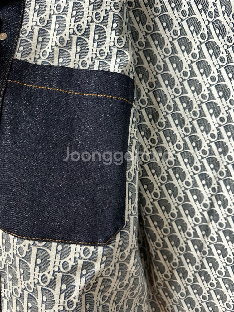 디올 오블리크 코튼 데님 청자켓 52 105 사이즈--7