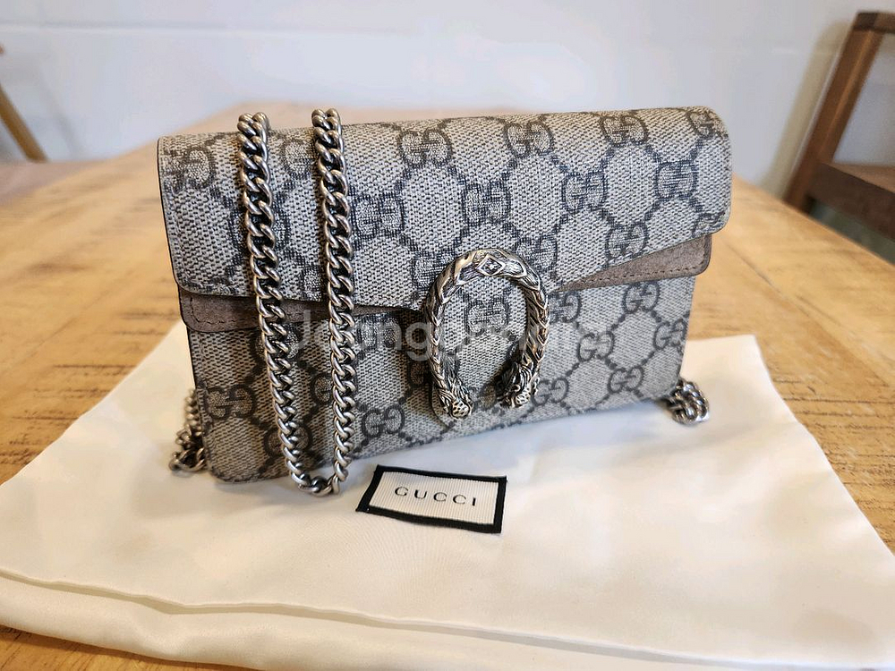 구찌 디오니서스 GG수프림 수퍼 미니 체인 크로스백--2