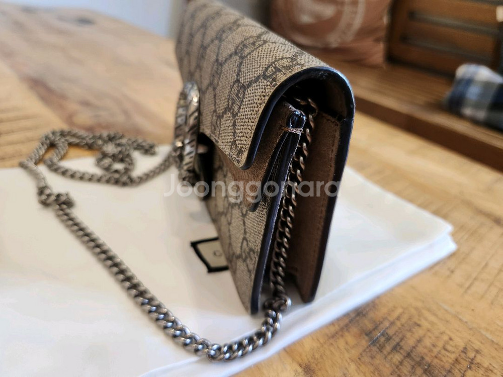 구찌 디오니서스 GG수프림 수퍼 미니 체인 크로스백--5