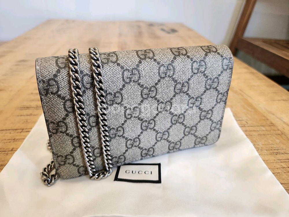 구찌 디오니서스 GG수프림 수퍼 미니 체인 크로스백--3