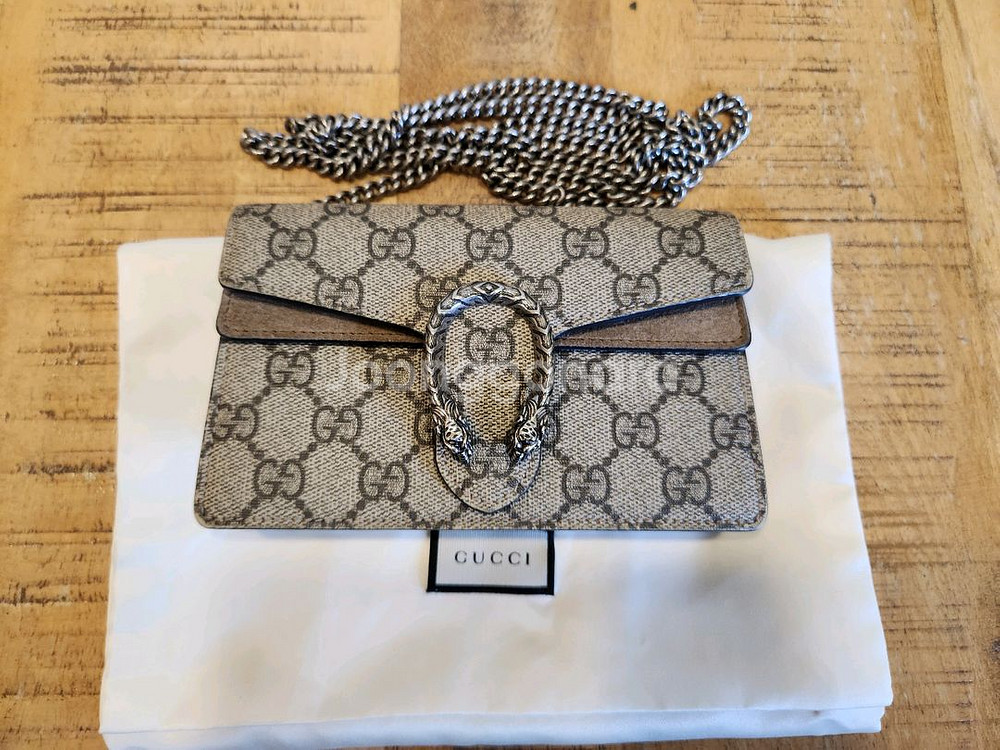 구찌 디오니서스 GG수프림 수퍼 미니 체인 크로스백--0