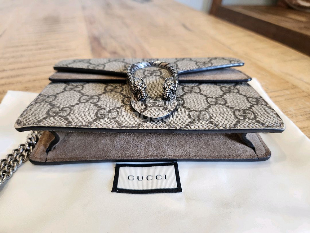 구찌 디오니서스 GG수프림 수퍼 미니 체인 크로스백--6