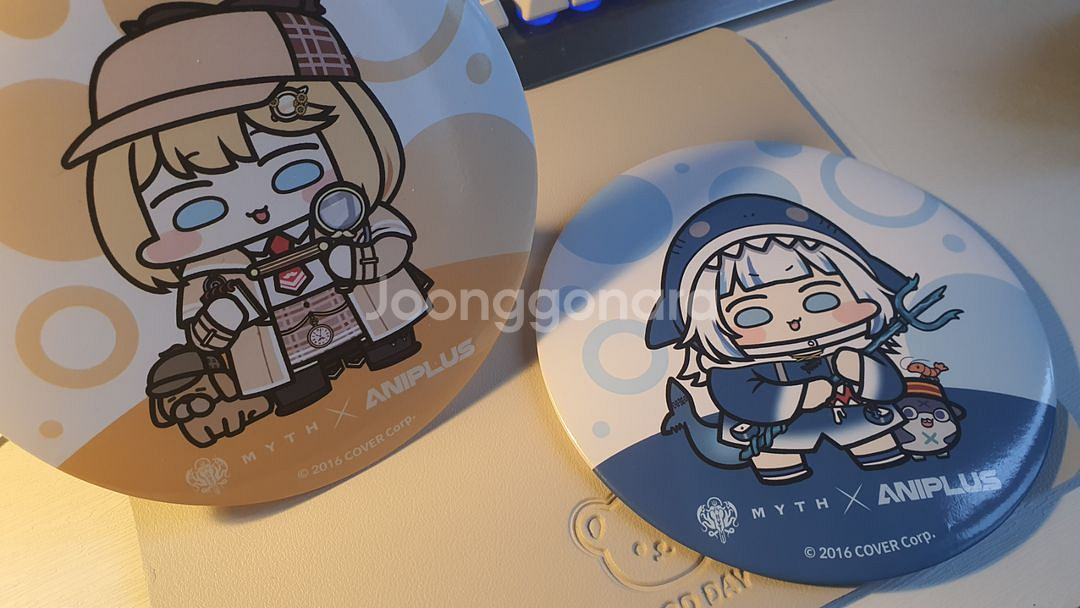 홀로라이브 버튜버 가우르 구라 아멜리아 대형 캣뱃지--0