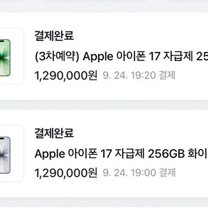 애플 아이폰 17 화이트 세이지 256기가 자급제