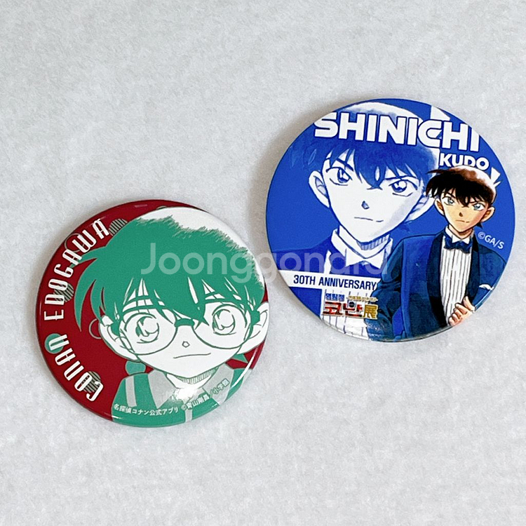 명탐정코난 랜드 30주년 전시회 특전 뱃지 신이치 원화--0