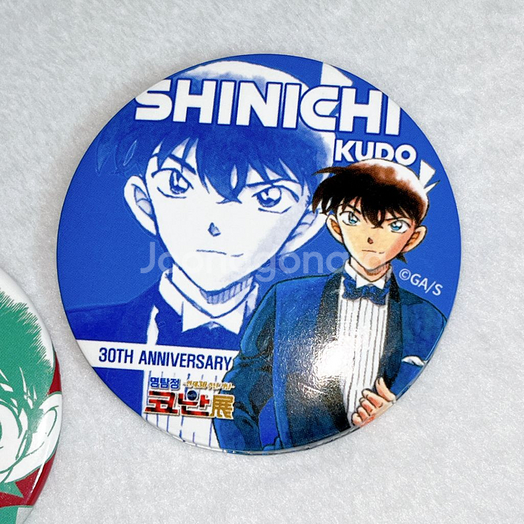 명탐정코난 랜드 30주년 전시회 특전 뱃지 신이치 원화--2