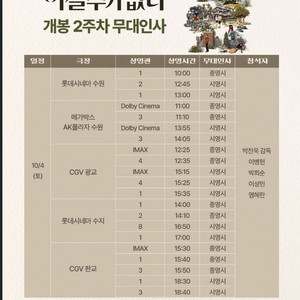 어쩔수가 없다 무대인사10/4수원,수지,광교.판교