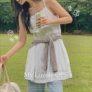 핫핑 폴리니 코튼 레이스 레이어드 뷔스티에 원피스