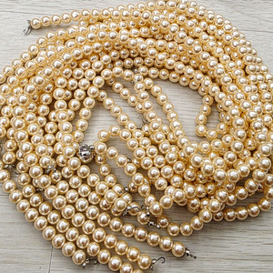 구멍진주 크림 8mm 13줄 일괄