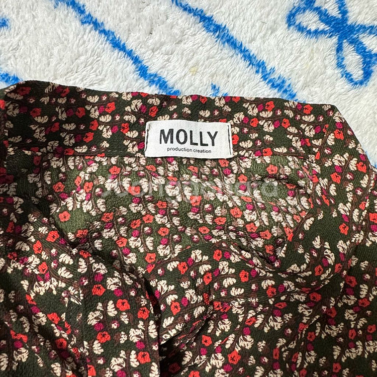 플라워 패턴 긴팔 원피스 프리--6