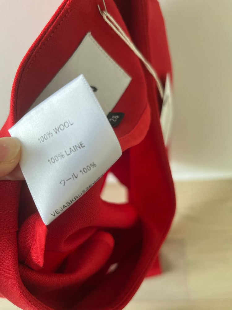 VEJAS 언발란스 레드 스커트--4