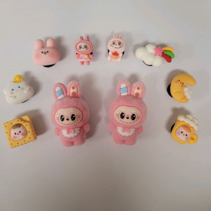 지비츠) 토끼 라부부 진핑크 세트 10P