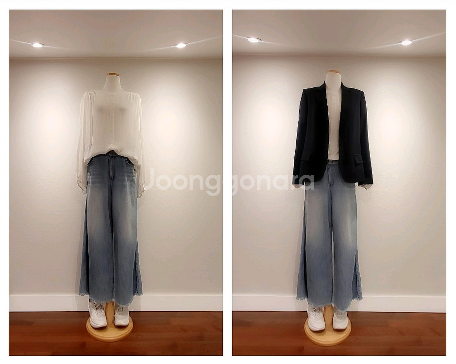 ZARA 쉬폰 노카라 퍼프 블랏 (M~L)--2