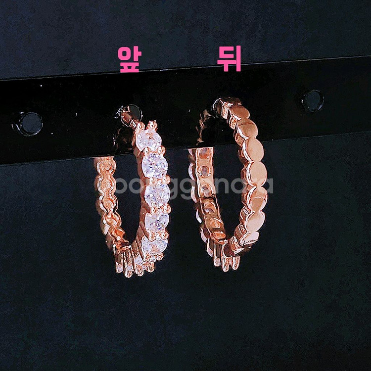 새상품,선물박스포장]스와로브스키 스톤 은침 링귀걸이--0