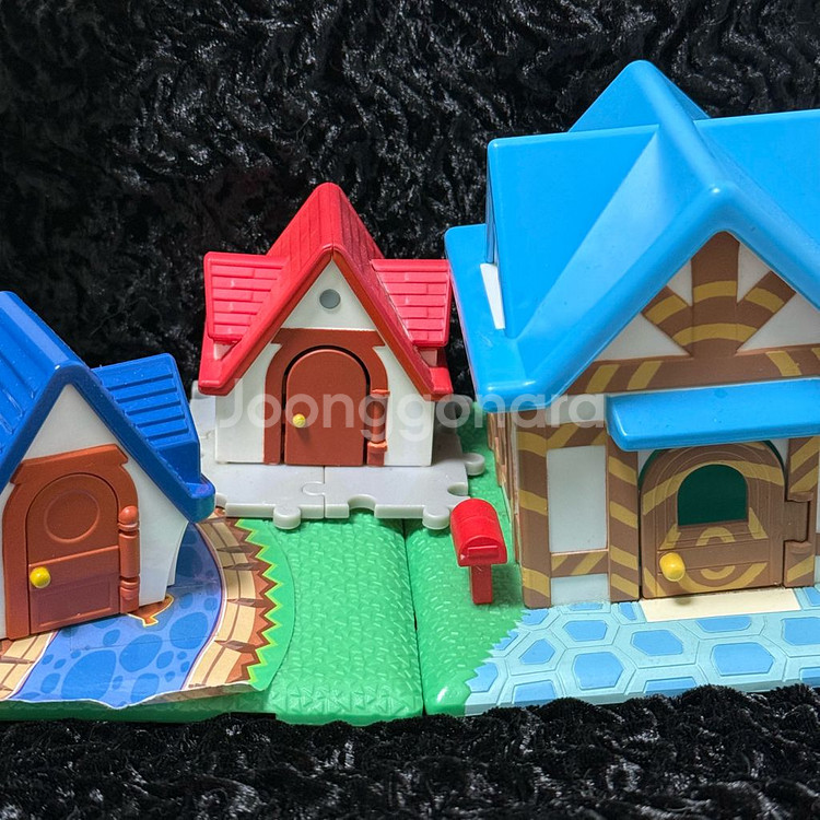 동숲 동물의숲 집 피규어 숲을 만들자 빨간지붕 파란지붕--0