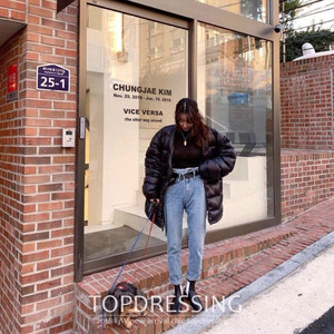 탑드레싱 오버핏 덕다운 패딩 프리사이즈 새상품