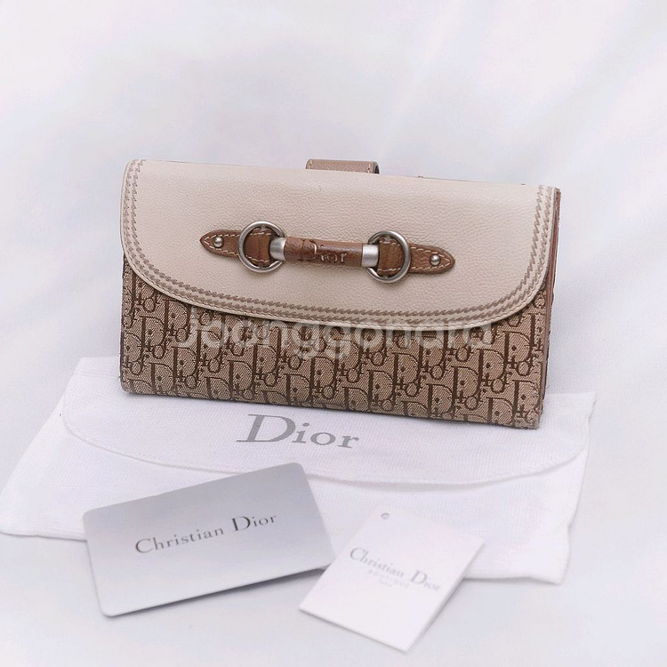 디올 클래식 오블리크 홀스빗 로고 플랩 장지갑--0