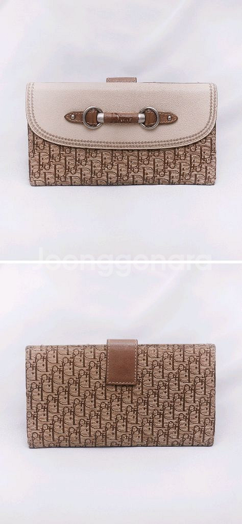 디올 클래식 오블리크 홀스빗 로고 플랩 장지갑--1