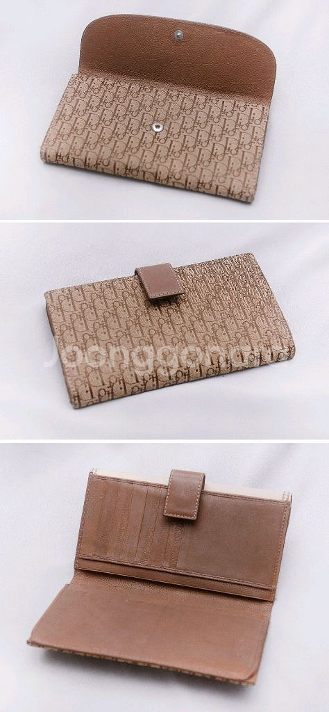 디올 클래식 오블리크 홀스빗 로고 플랩 장지갑--4