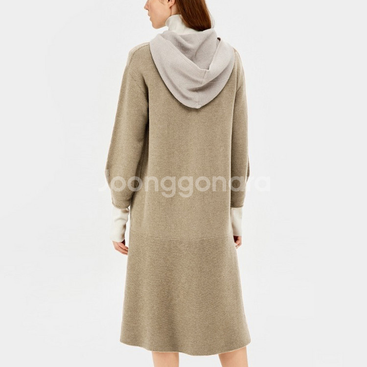 시스템(SYSTEM) 컬러후드 울 니트원피스--1