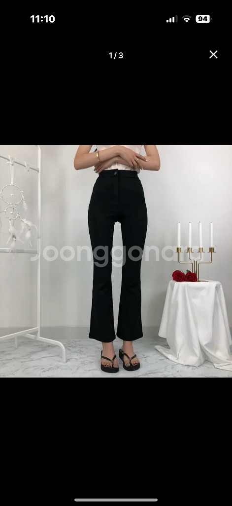 (실착1회)블랙 부츠컷 슬랙스 M--0