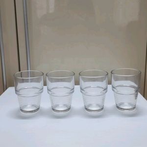 투명 유리컵 4개(새것)