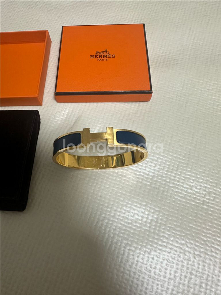 에르메스 정품 클릭아슈 네이비 금장팔찌 T5--1