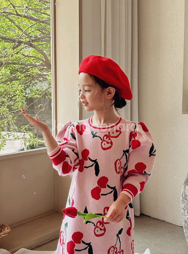 [플라잉페페] 체리 니트 원피스 XXL--1