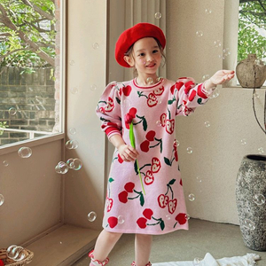 [플라잉페페] 체리 니트 원피스 XXL