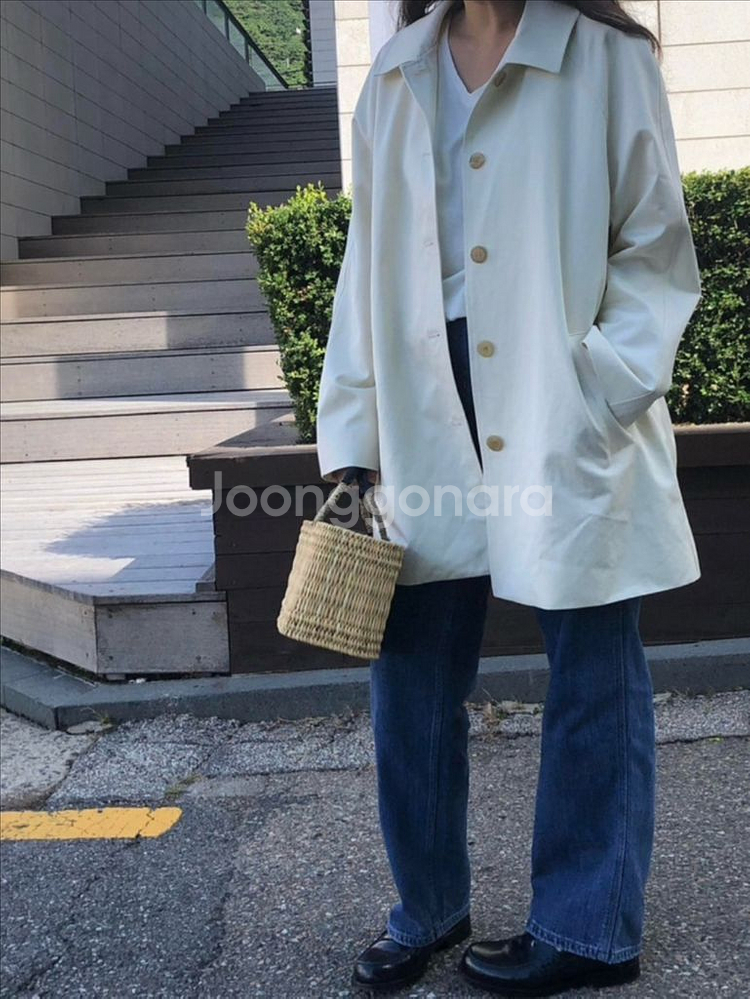 에크리스 래글런 하프 자켓 크림--0