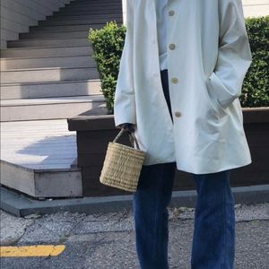 에크리스 래글런 하프 자켓 크림