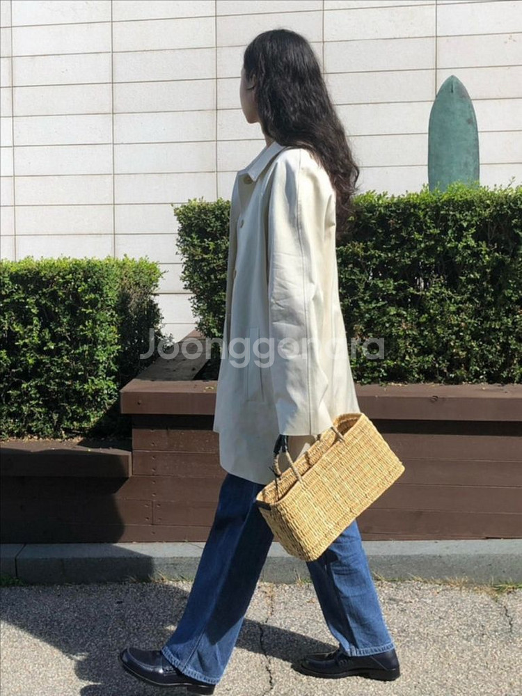 에크리스 래글런 하프 자켓 크림--1