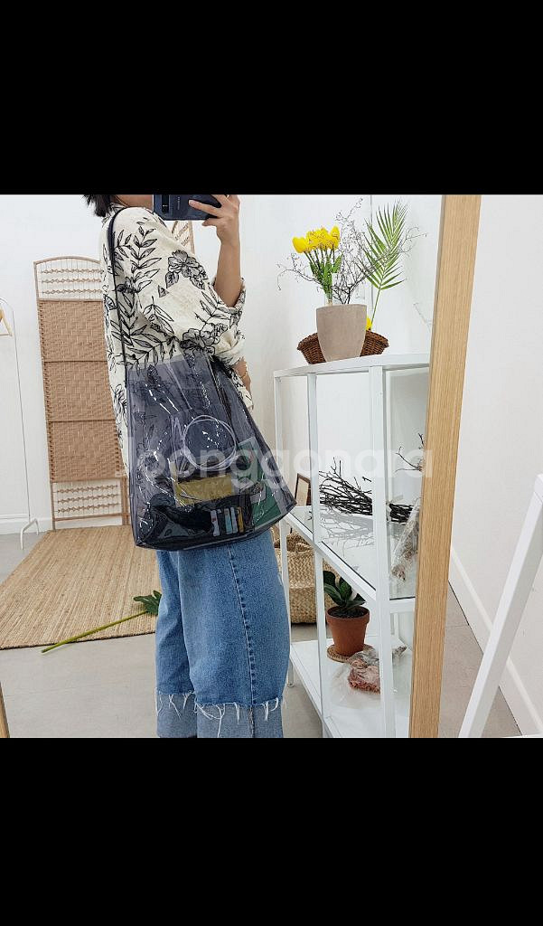 더도옌느 PVC 투명 숄더백--1