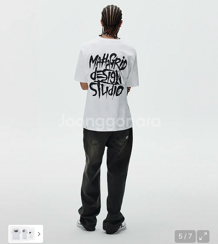[M,L]새제품 마하그리드 백로고 프린팅 반팔 티셔츠--0