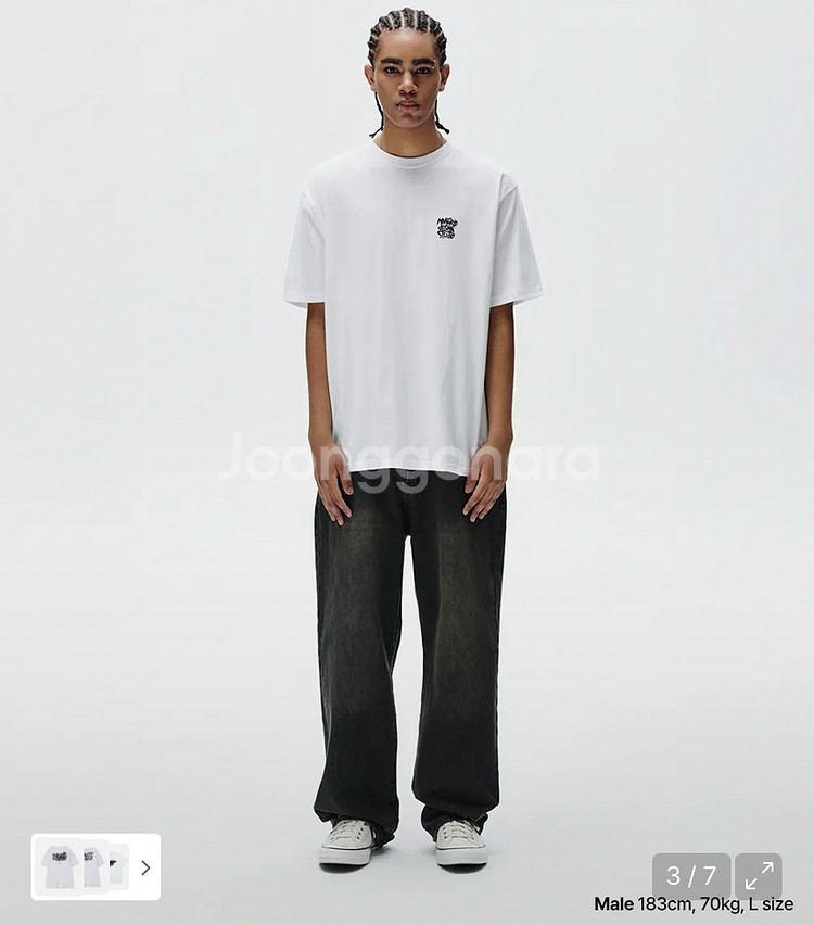 [M,L]새제품 마하그리드 백로고 프린팅 반팔 티셔츠--1