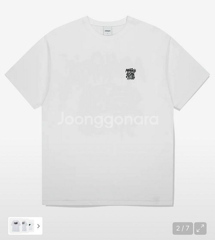 [M,L]새제품 마하그리드 백로고 프린팅 반팔 티셔츠--3