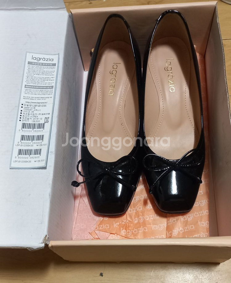 1+1) 라그라치아 천연소가죽 플랫슈즈 힐 225 굽--0