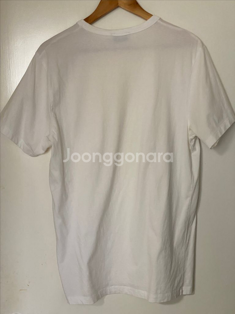 메종키츠네 트리컬러 폭스 패치 포켓 티셔츠 M 화이트--1